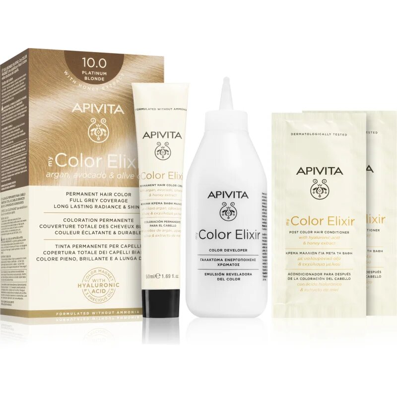 Apivita My Color Elixir боя за коса без амоняк цвят 10.0 Platinum Blonde 1 бр.