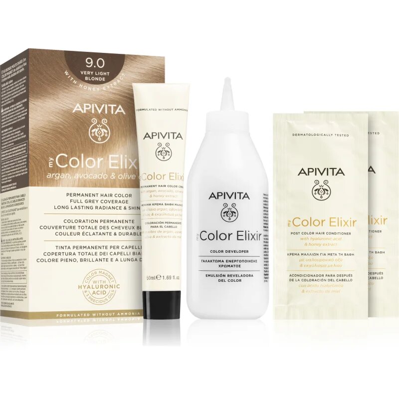Apivita My Color Elixir боя за коса без амоняк цвят 9.0 Very Light Blonde 1 бр.