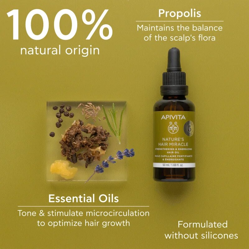 Apivita Nature's Hair Miracle Strengthening Hair Oil олио за укрепване на косата 50 мл.