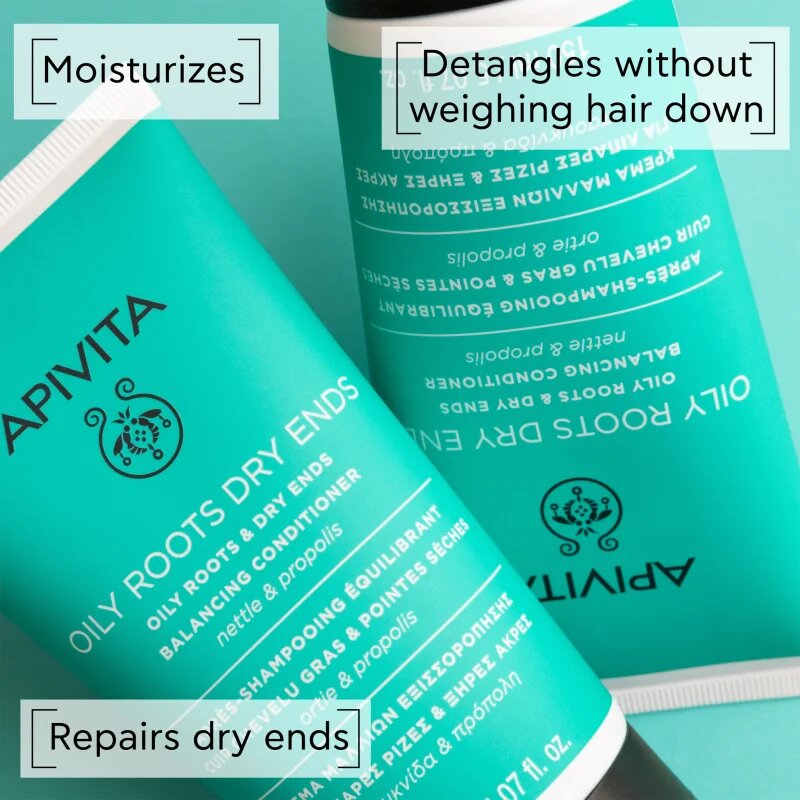 Apivita Oily Roots & Dry Ends Balancing Conditioner балсам за мазен скалп и сухи краища 150 мл.