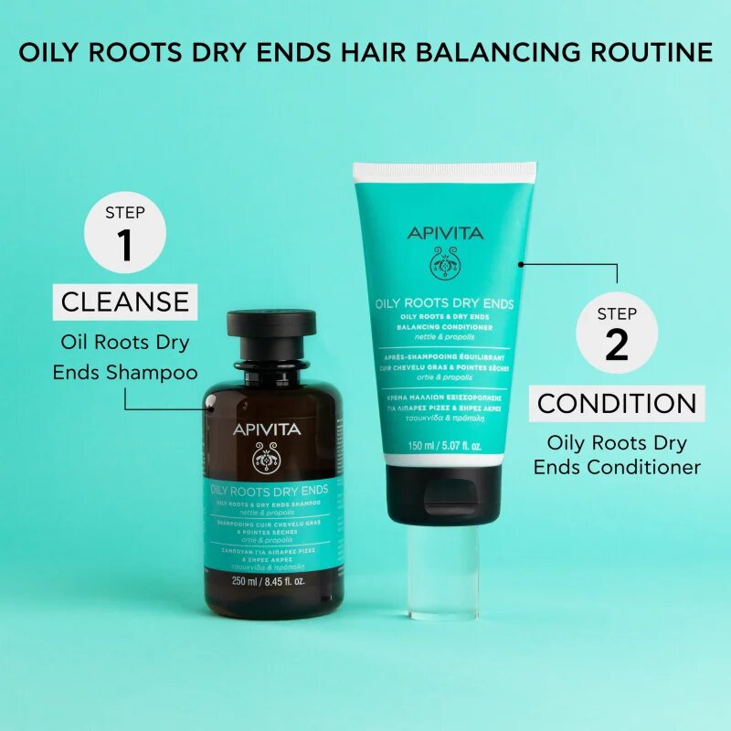 Apivita Oily Roots & Dry Ends Balancing Conditioner балсам за мазен скалп и сухи краища 150 мл.