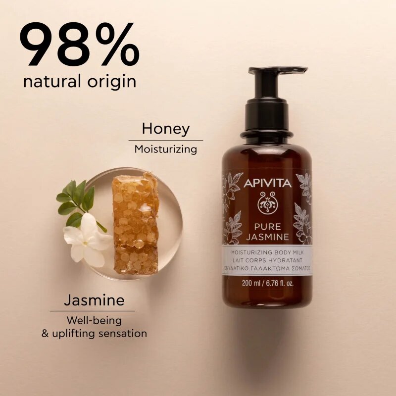 Apivita Pure Jasmine Body Milk хидратиращо мляко за тяло 200 мл.