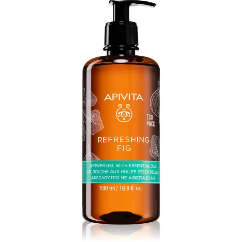 Apivita Refreshing Fig Shower Gel освежаващ душ гел с есенциални масла 500 мл.