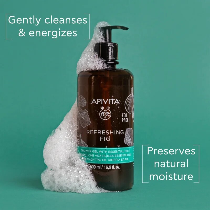 Apivita Refreshing Fig Shower Gel освежаващ душ гел с есенциални масла 500 мл.