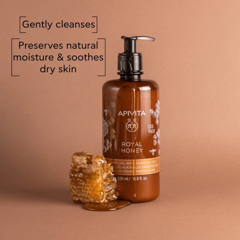 Apivita Royal Honey Creamy Shower Gel хидратиращ душ гел с есенциални масла 500 мл.