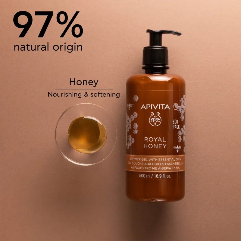 Apivita Royal Honey Creamy Shower Gel хидратиращ душ гел с есенциални масла 500 мл.
