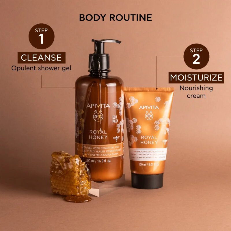 Apivita Royal Honey Creamy Shower Gel хидратиращ душ гел с есенциални масла 500 мл.