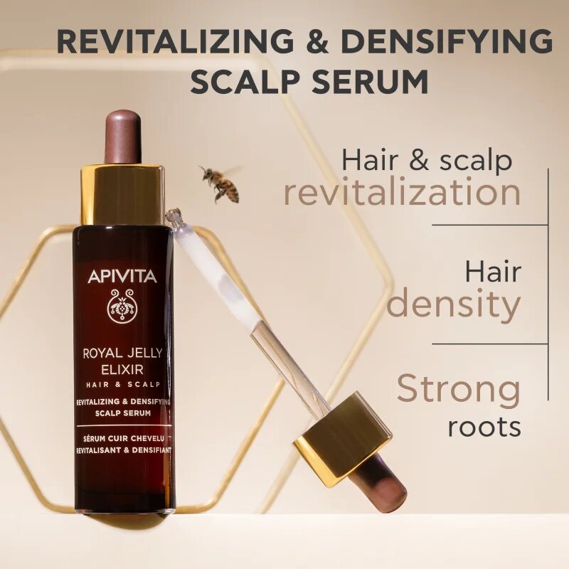 Apivita Royal Jelly Elixir Revitalizing & Densifying Scalp Serum ревитализиращ серум за скалпа 50 мл.