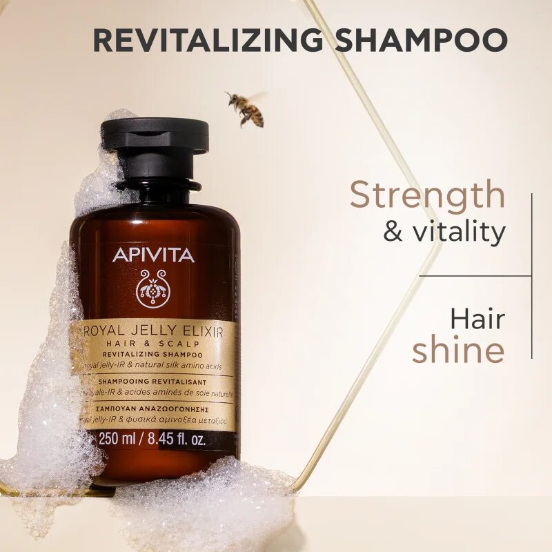 Apivita Royal Jelly Elixir Revitalizing Shampoo ревитализиращ шампоан против признаците на стареене на косата 250 мл.
