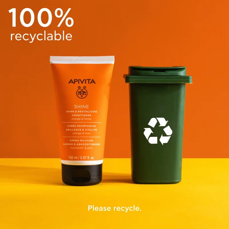 Apivita Shine Revitalizing Conditioner съживяващ балсам за озаряване на коса без блясък 150 мл.