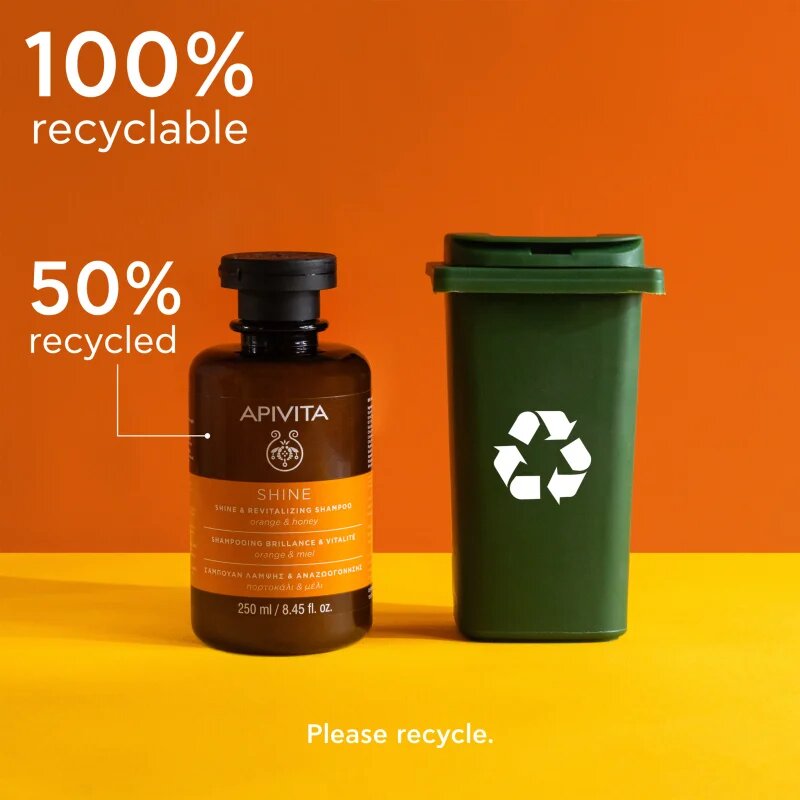 Apivita Shine Revitalizing Shampoo ревитализиращ шампоан за подсилване и блясък на косата 250 мл.