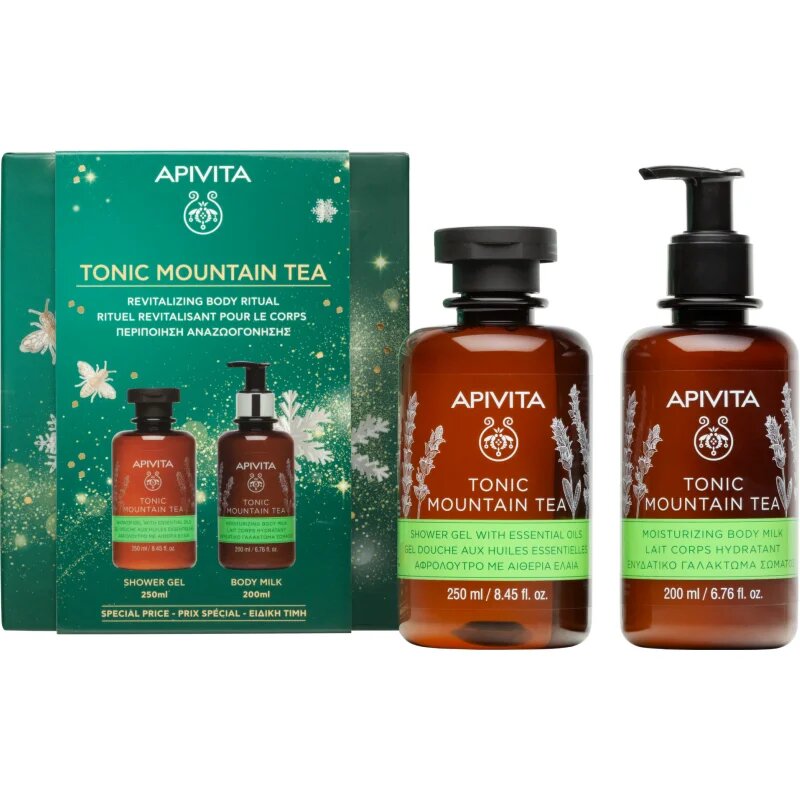 Apivita Tonic Mountain Tea Revitalizing Body Ritual коледен подаръчен комплект за регенериране на кожата