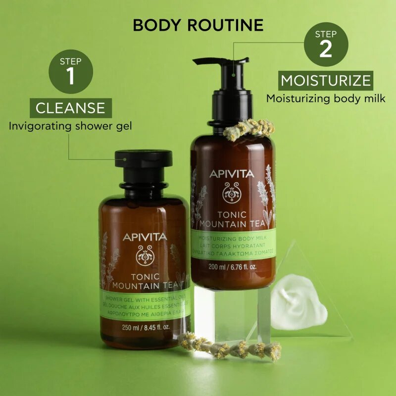 Apivita Tonic Mountain Tea Revitalizing Body Ritual коледен подаръчен комплект за регенериране на кожата