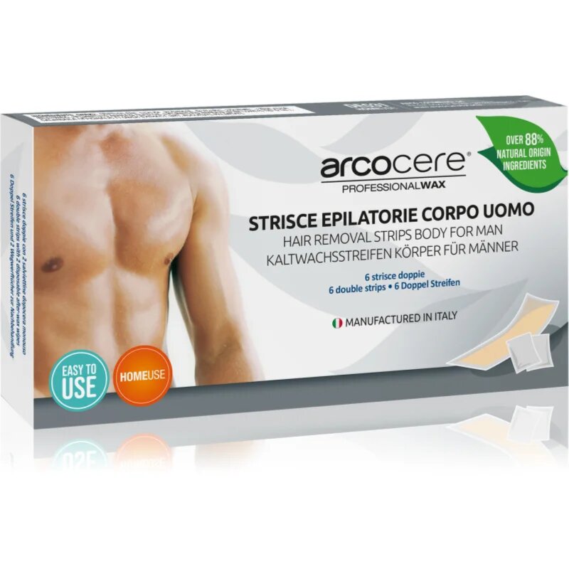 Arcocere Professional Wax Восъчни ленти за епилация за мъже 6 бр.