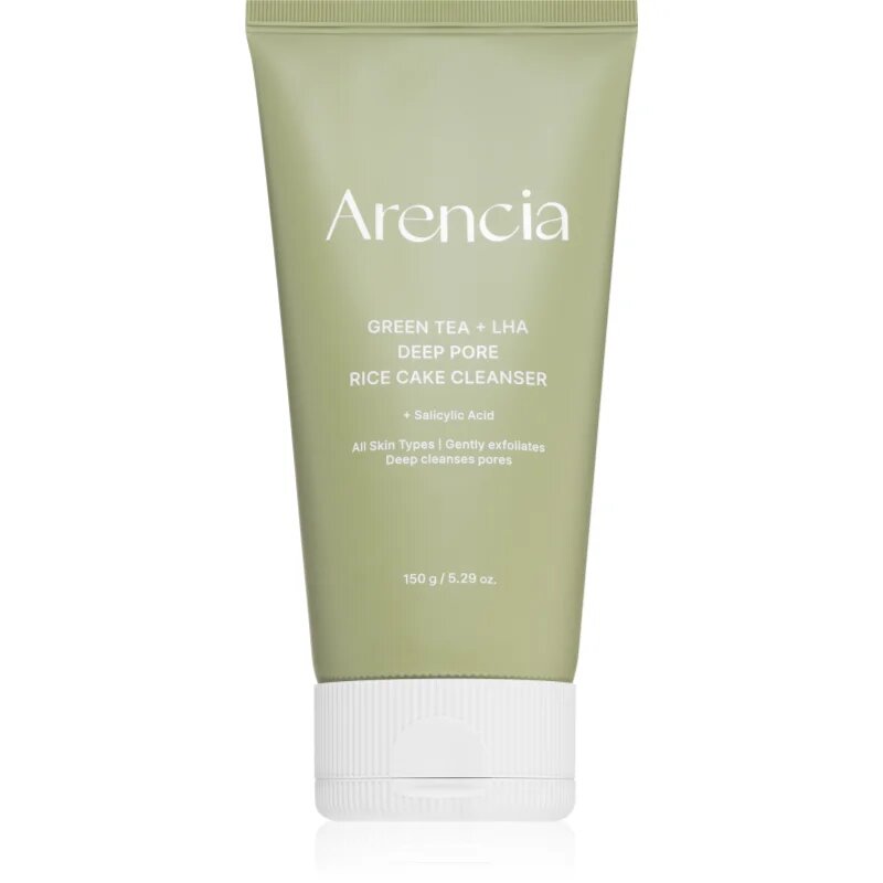 Arencia Green Tea + LHA Deep Pore Rice Cake Cleanser дълбоко почистващ гел с регенериращ ефект 150 гр.