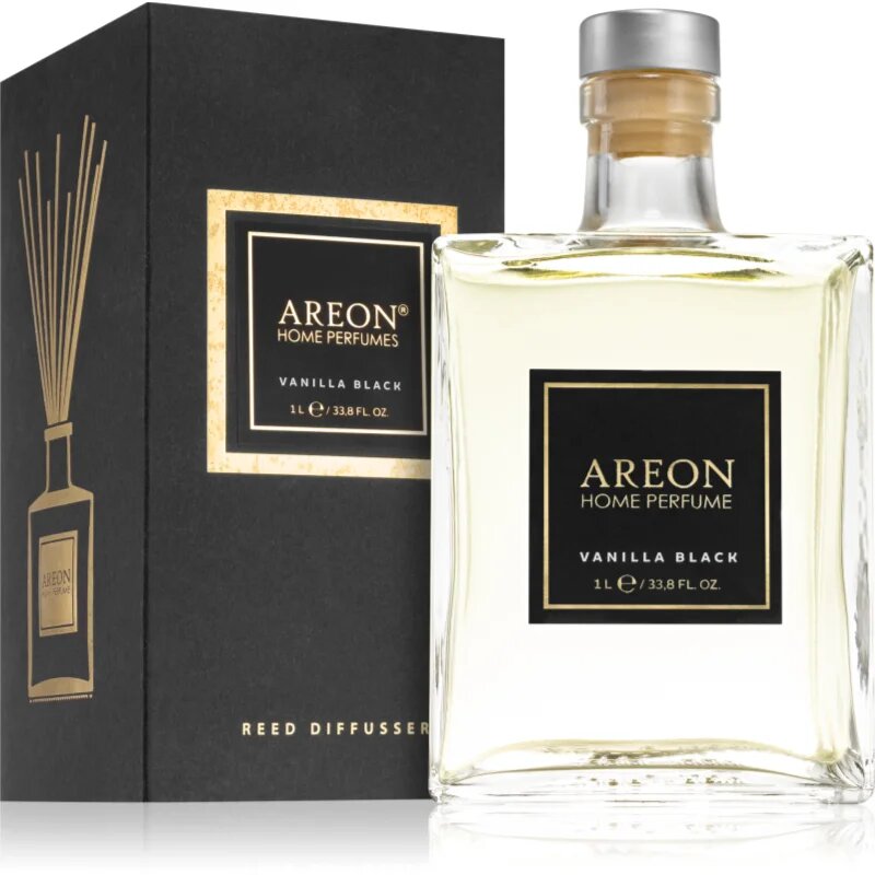 Areon Home Black Vanilla Black aроматизиращ дифузер с пълнител 1000 мл.