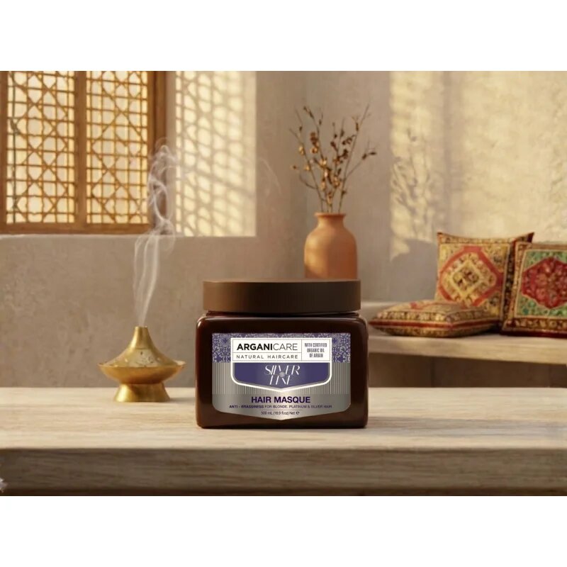 Arganicare Silver Hair Mask маска за коса неутрализиращ жълтеникавите оттенъци 500 мл.