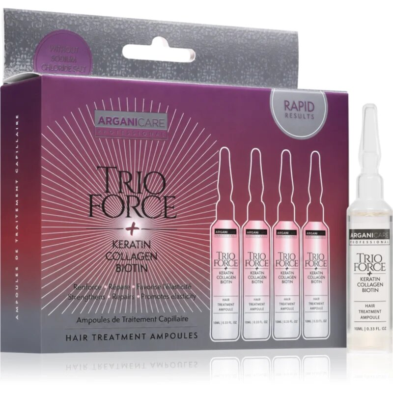 Arganicare Trio Force Hair Treatment ампули за растеж на косата и укрепване от корените 4x10 мл.