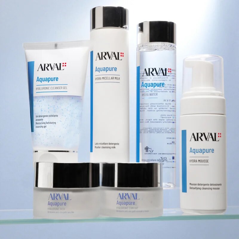 Arval Aquapure Hyaluronic cleanser gel деликатен ексфолиращ гел за перфектно почистена кожа 150 мл.