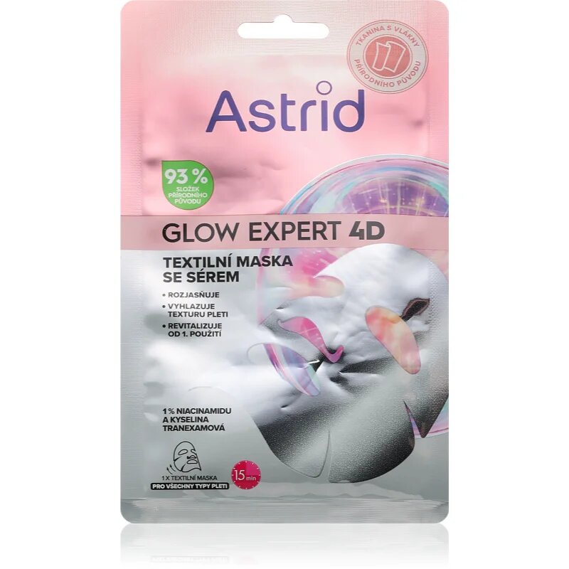 Astrid Glow Expert платнена маска за освежаване и изглаждане на кожата 1 бр.
