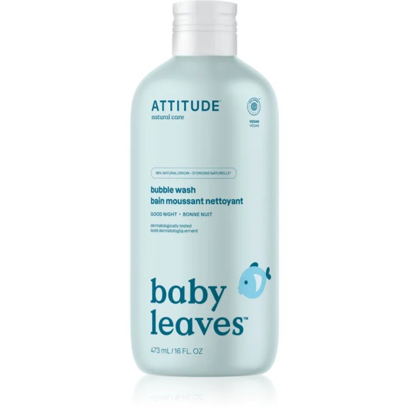 Attitude Baby Leaves Bubble Wash пяна за вана за деца от раждането им 473 мл.