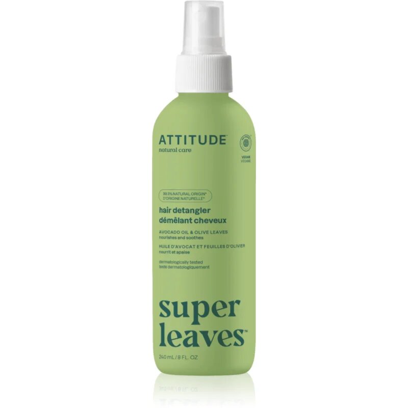 Attitude Super Leaves Avocado Oil & Olive Leaves спрей за по-лесно разресване на косата за нормална към суха коса 240 мл.