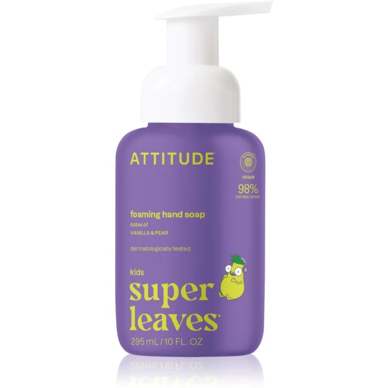Attitude Super Leaves Kids течен сапун за ръце с аромат на ванилия и круша 295 мл.