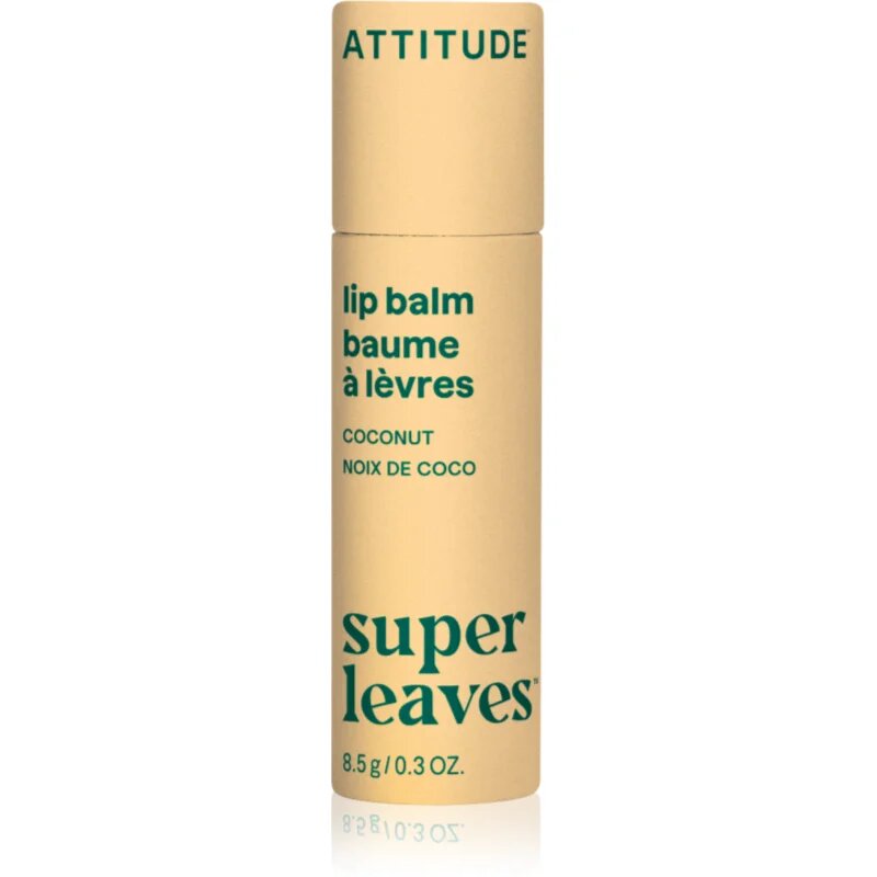 Attitude Super Leaves Lip Balm балсам за устни с аромат на кокос Coconut 8.5 гр.