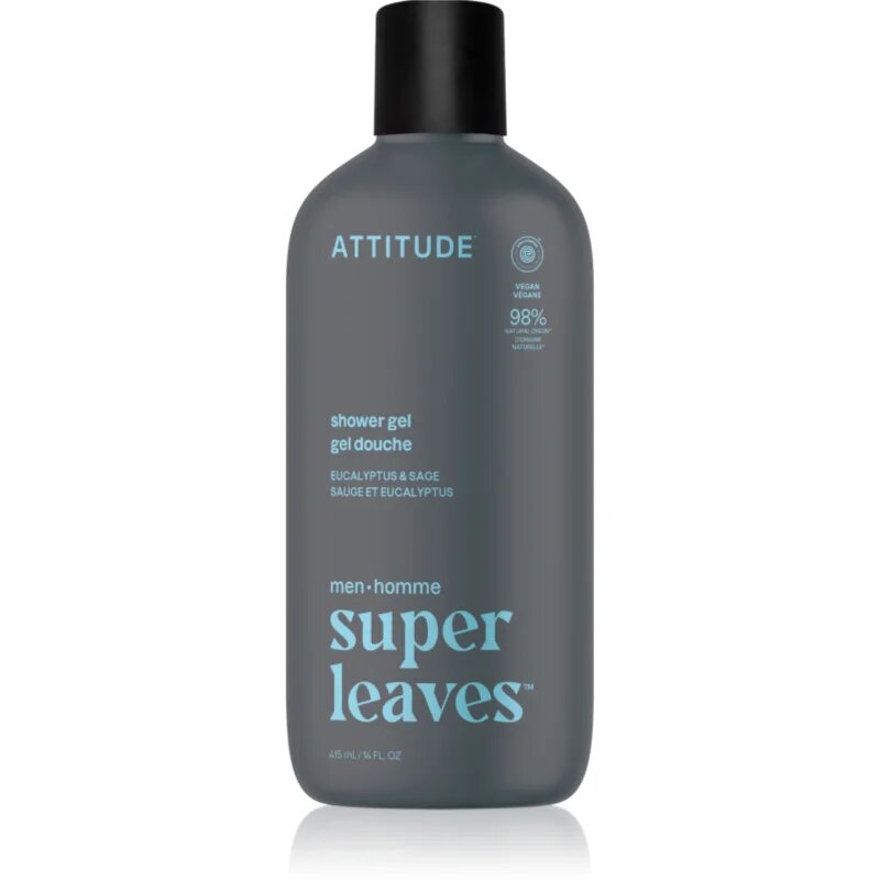 Attitude Super Leaves Men Shower Gel душ гел за мъже Eucalyptus & Sage 415 мл.