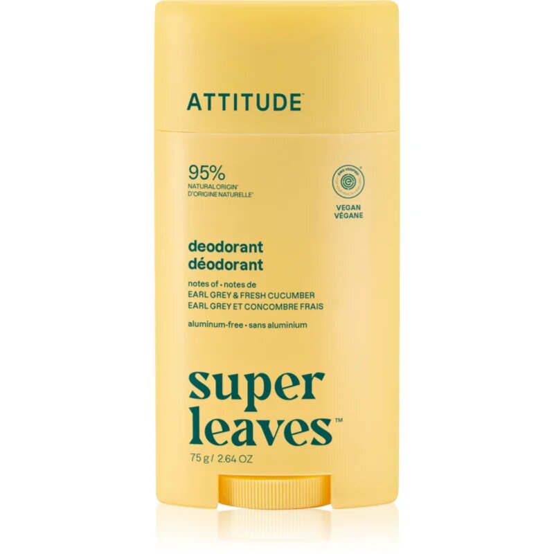 Attitude Super Leaves Natural Deodorant дезодорант Earl Grey & Cucumber 75 гр.