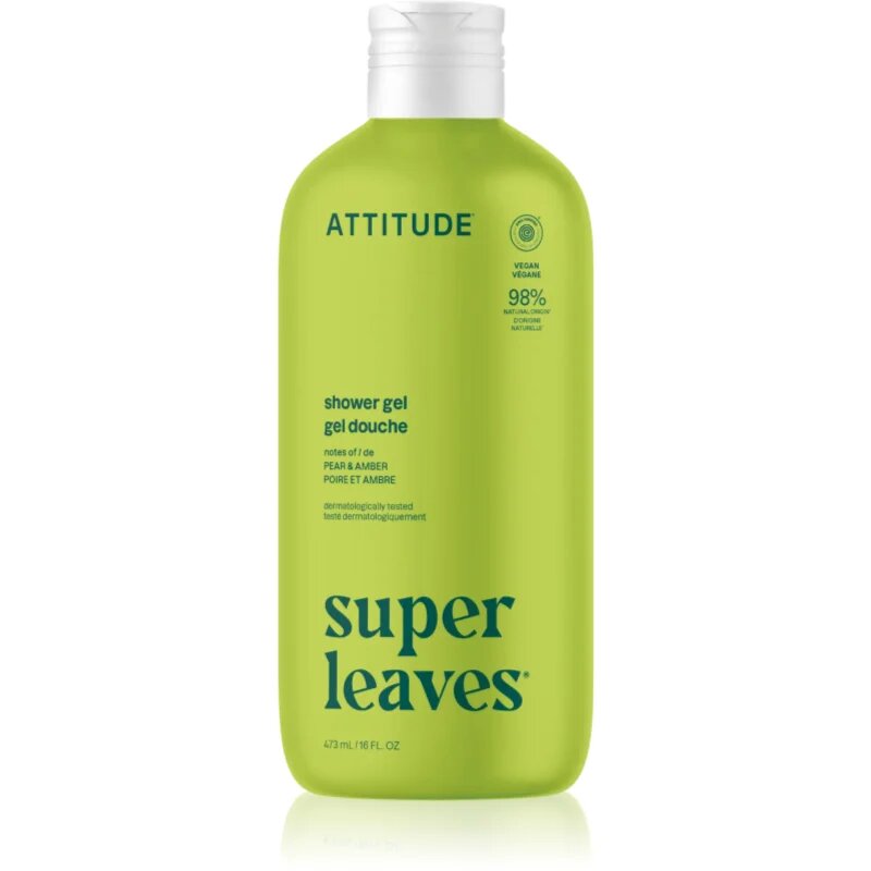 Attitude Super Leaves Pear & Amber успокояващ душ гел 473 мл.