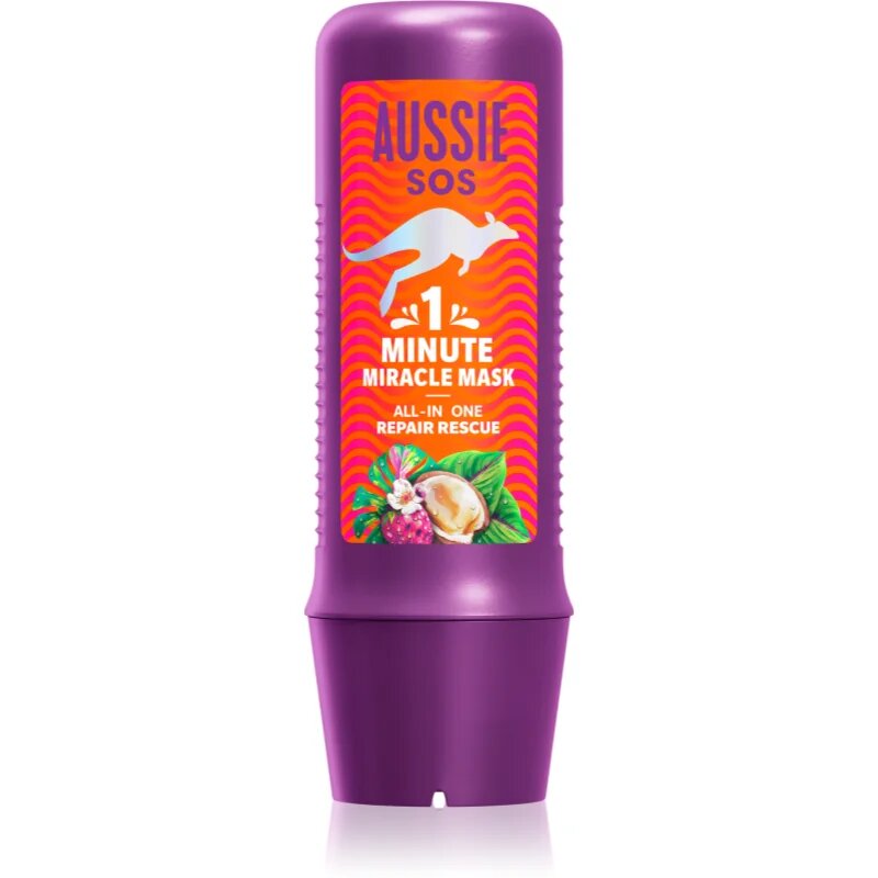 Aussie 1 Minute Miracle Repair Rescue интензивна подхранваща маска за суха и увредена коса 250 мл.