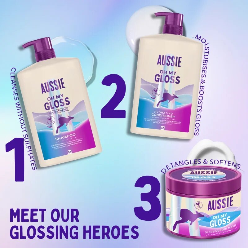Aussie Oh My Gloss Shampoo шампоан за блясък и мекота на косата 1000 мл.