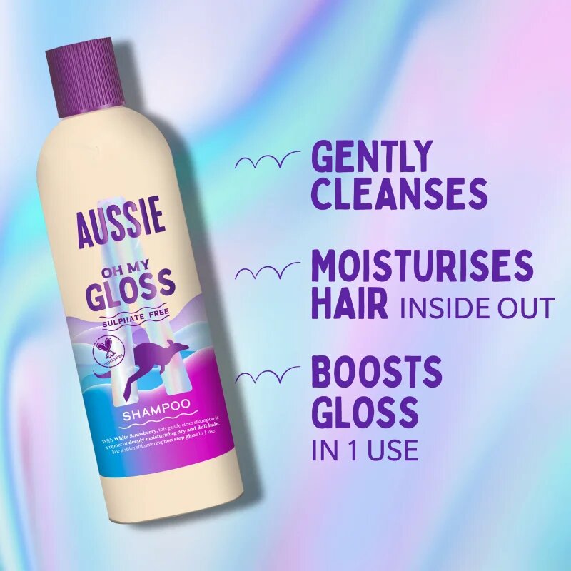Aussie Oh My Gloss Shampoo шампоан за блясък и мекота на косата 300 мл.