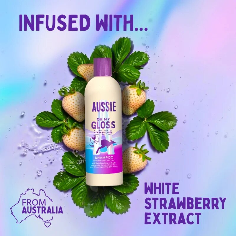 Aussie Oh My Gloss Shampoo шампоан за блясък и мекота на косата 300 мл.
