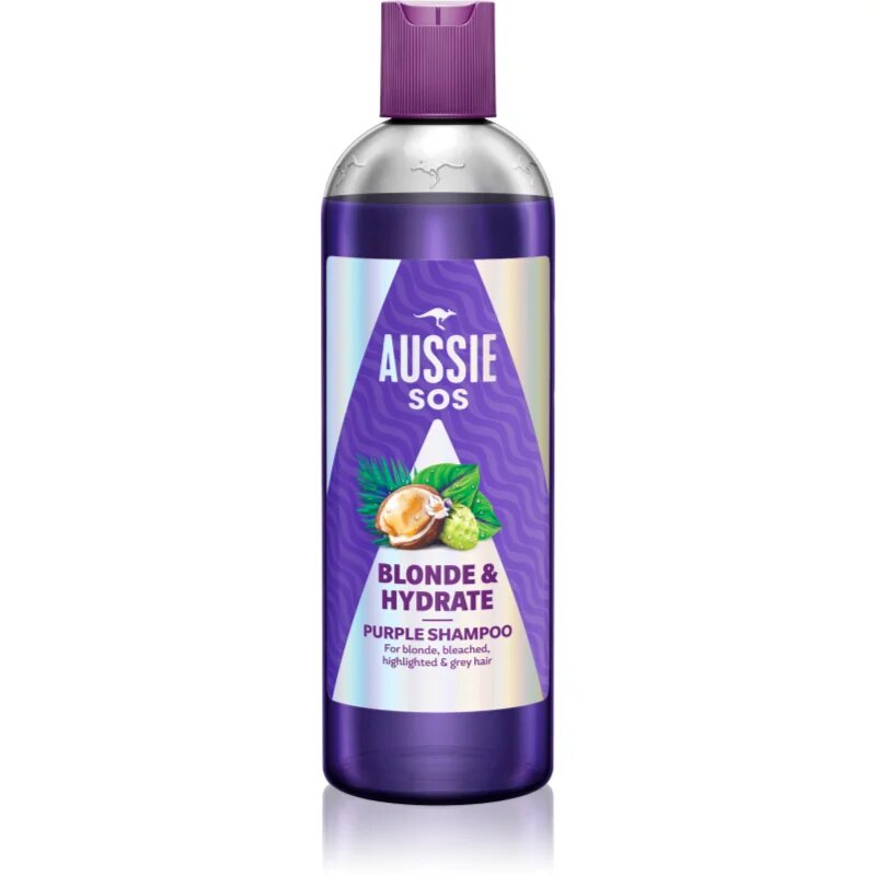 Aussie SOS Blonde & Hydrate лилав тониращ шампоан за руса коса 300 мл.