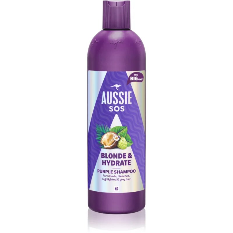 Aussie SOS Blonde & Hydrate лилав тониращ шампоан за руса коса 500 мл.