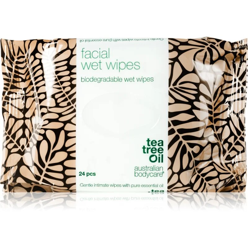 Australian Bodycare Tea Tree Oil кърпички за почистване и премахване на грим за лице 24 бр.