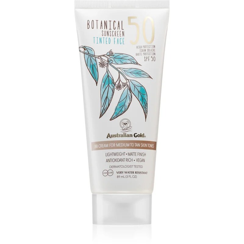 Australian Gold Botanical Tinted Face тониращ защитен крем SPF 50 Medium 88 мл.
