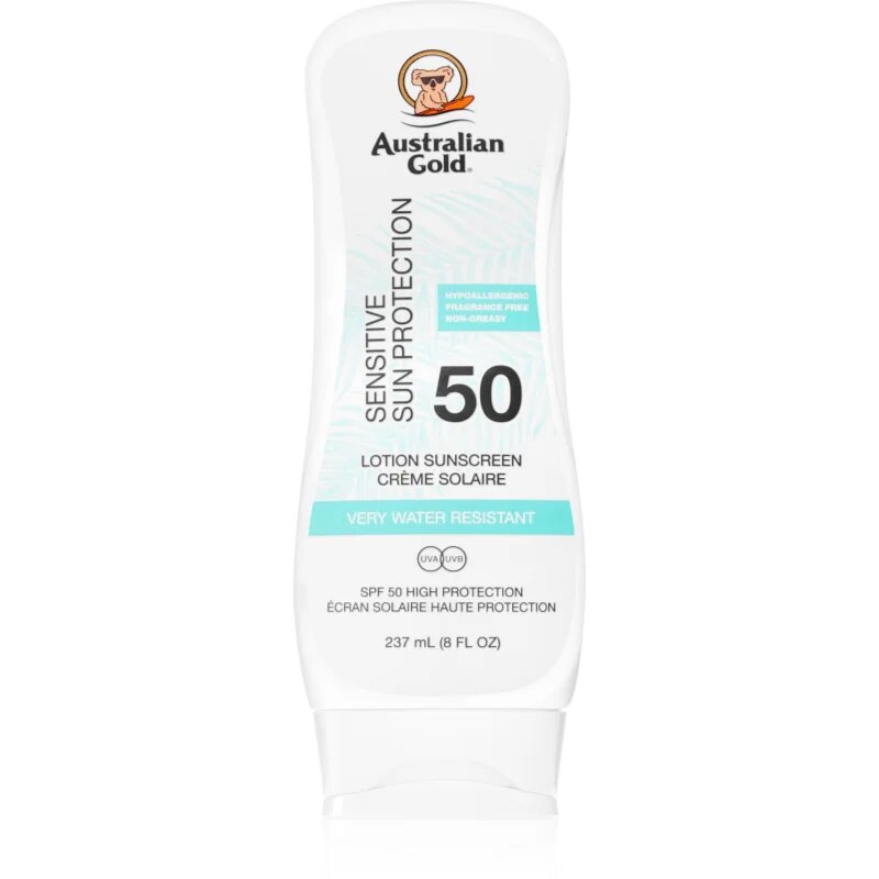 Australian Gold Sensitive слънцезащитен крем за чувствителна кожа SPF 50 237 мл.
