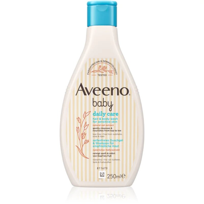 Aveeno Baby Daily Care миещ гел за тяло и коса за деца от раждането им 250 мл.