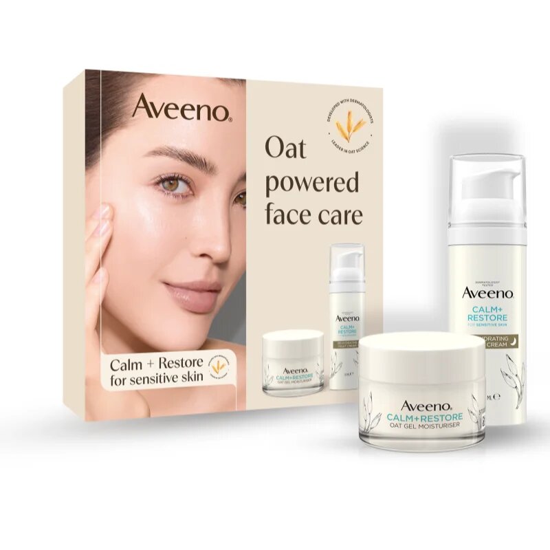 Aveeno Calm + Restore комплект за грижа за лицето за суха и чувствителна кожа