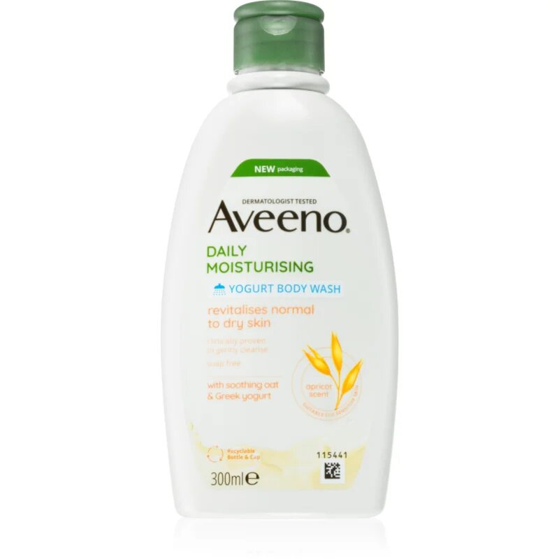 Aveeno Daily Moisturising Yoghurt body wash овлажняващ душ гел Apricot & Yoghurt 300 мл.