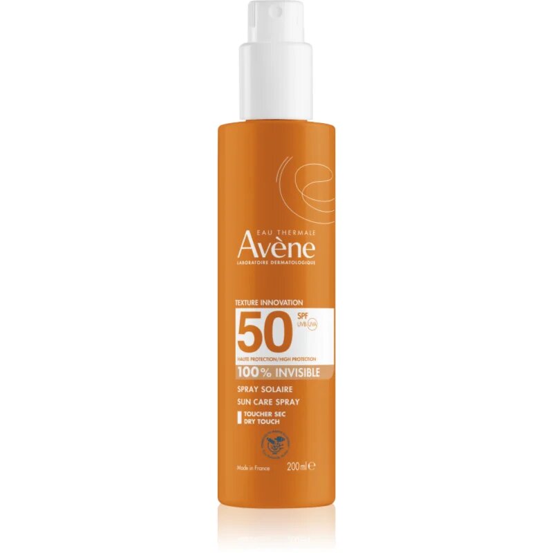 Avene Sun Care Spray 100% Invisible слънцезащитен спрей SPF 50 200 мл.