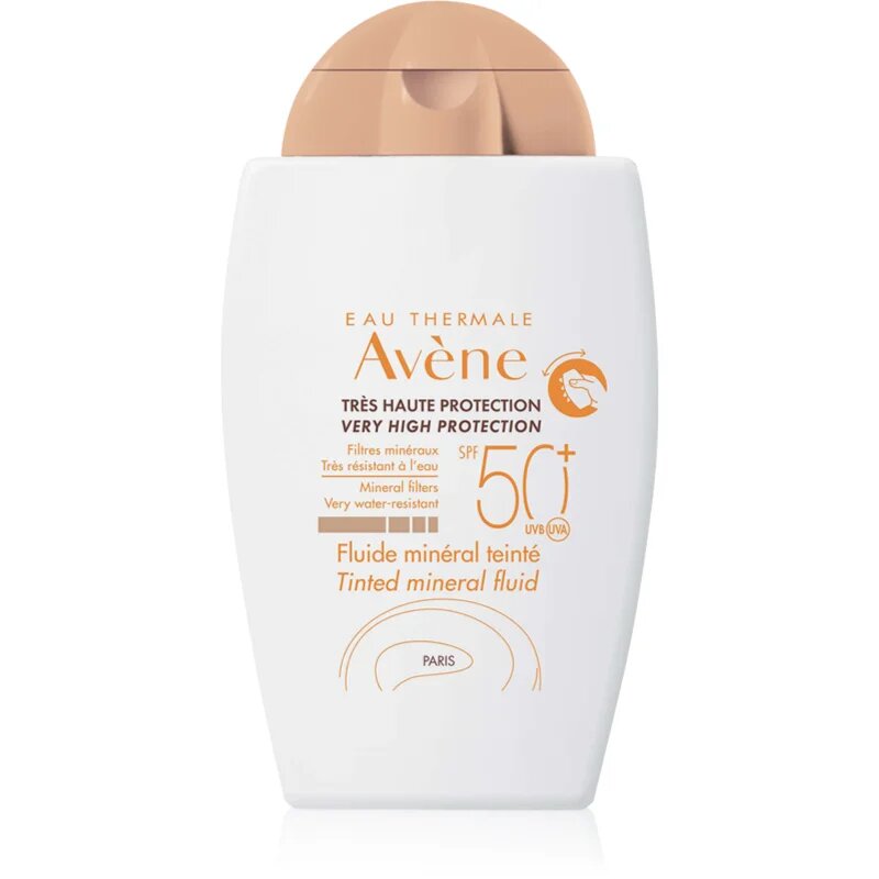 Avene Sun Mineral Fluid Tinted защитна грижа против слънчеви лъчи SPF 50+ 40 мл.