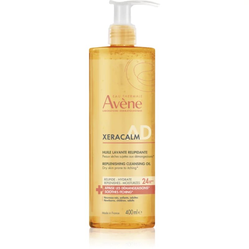 Avene XeraCalm A.D. Lipid-Replenishing Cleansing Oil релипидиращо почистващо олио за суха и екзематична кожа 400 мл.
