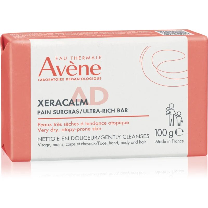 Avene XeraCalm A.D. Ultra-Rich Bar ултра подхранващо почистващо кубче за суха към атопична кожа 100 гр.
