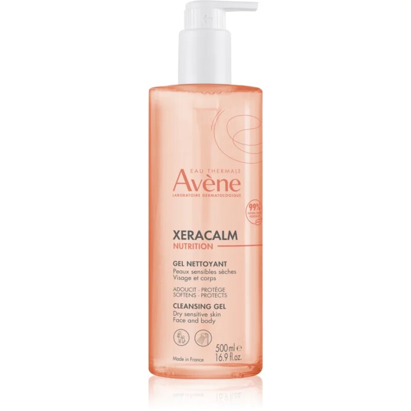 Avene XeraCalm Nutrition Cleansing Gel нежен измиващ гел за суха и чувствителна кожа 500 мл.