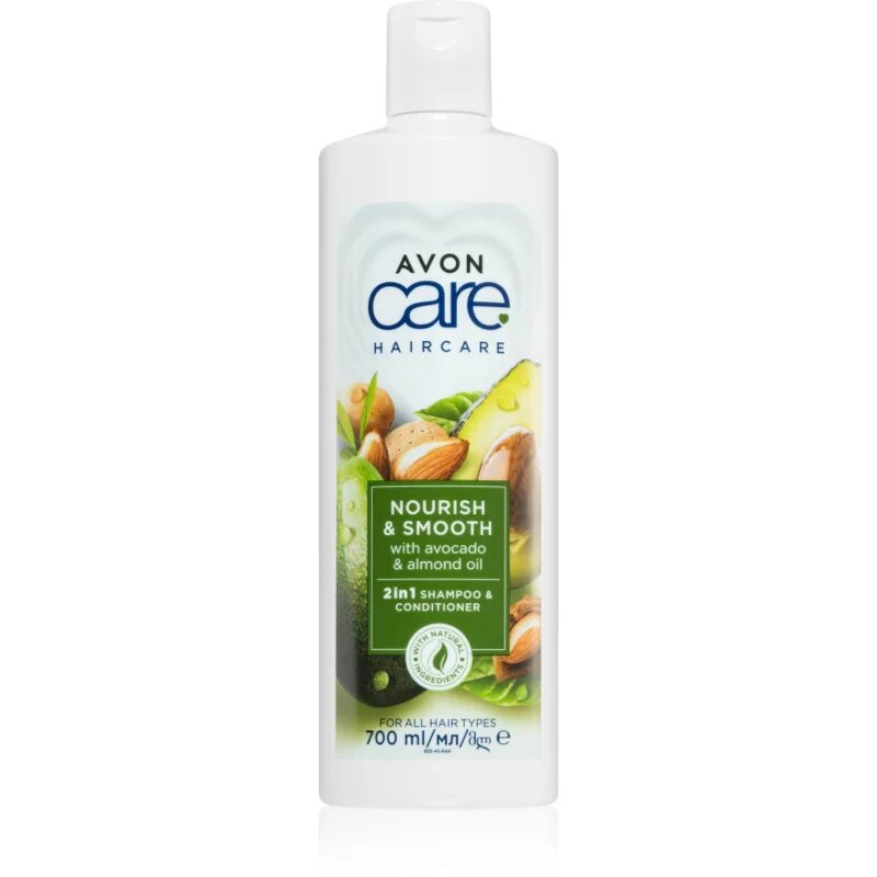 Avon Care Nourish & Smooth шампоан и балсам 2 в1 с подхранващ ефект 700 мл.