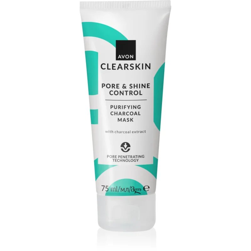 Avon Clearskin Pore & Shine Control почистваща маска с активни въглища 75 мл.